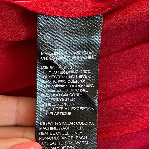 WHITE HOUSE + BLACK MARKET Red Gown Mini Pleat Maxi Dress - Picture 8 of 9